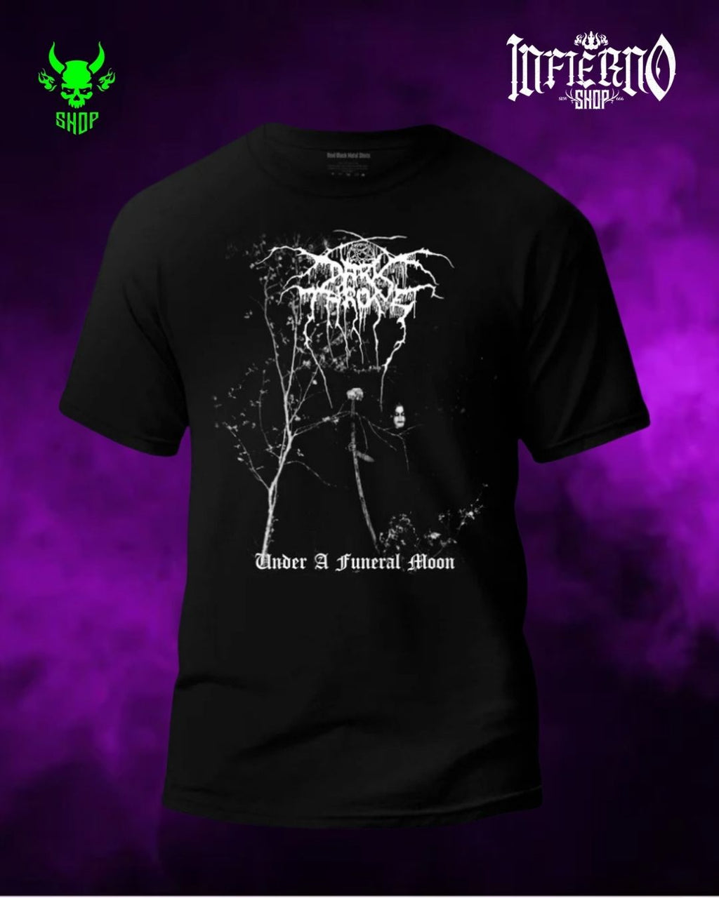 Playera Manga Corta Dark Throne - Under A Funeral Moon Talla M