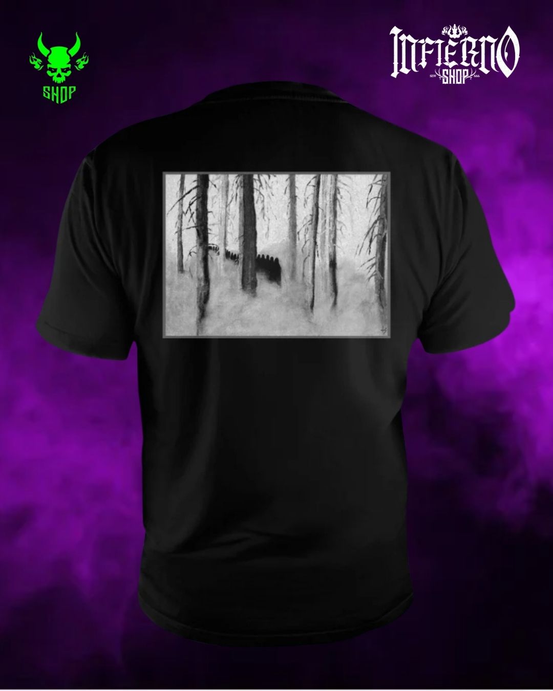 Playera Manga Corta Dark Throne - Under A Funeral Moon Talla XL